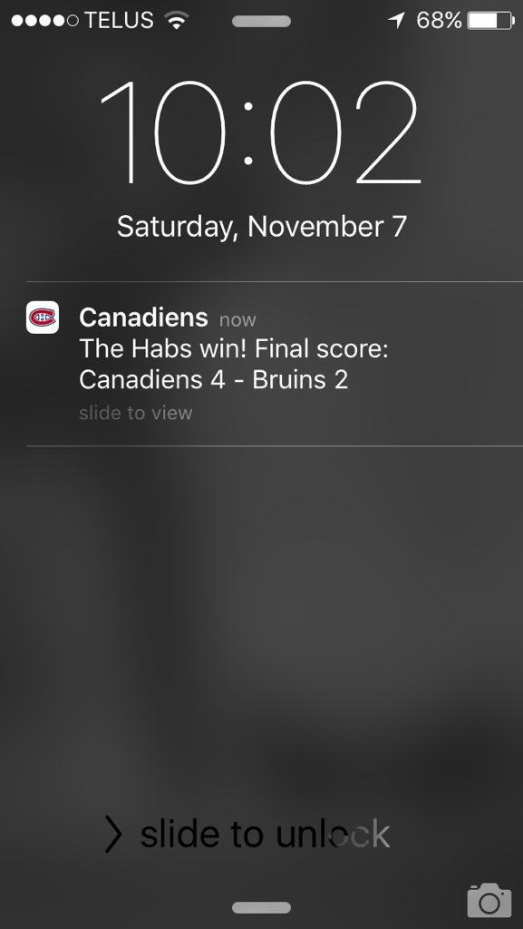 glauser10's tweet photo. Best notification Big win! #GoHabsGo https://t.co/GrrVkvsDLG