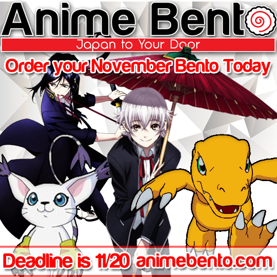 AnimeBentous's tweet photo. Order your November Anime Bento & get #MissingKings, #Digimon, and a #Fall feast in every box. Deadline is 11/20! https://t.co/Z2XH2nBIci