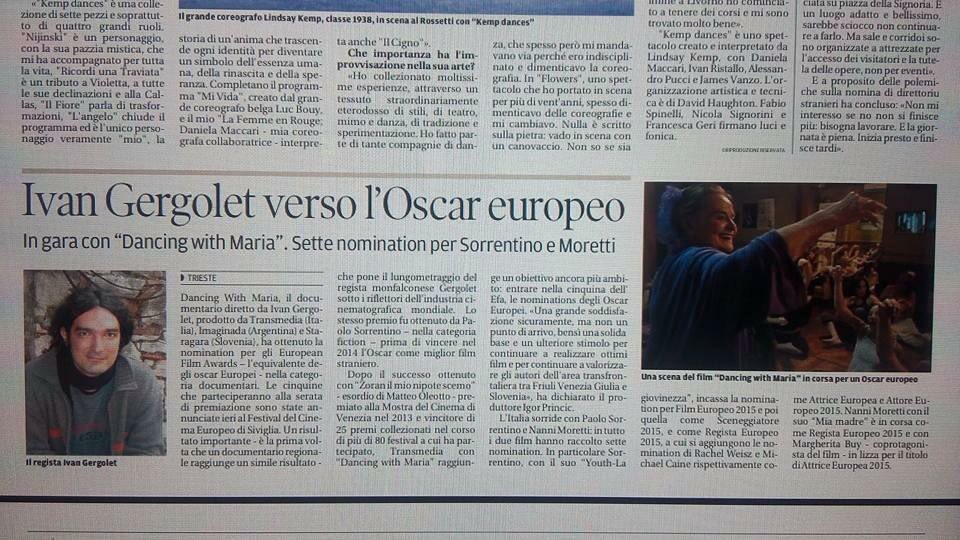 GoriziaSocial's tweet photo. #dancingwithmaria verso l'Oscar europeo - produzione Transmedia Gorizia @il_piccolo @FVGlive @KINEMAXGOMONF https://t.co/WFhHgyG94t