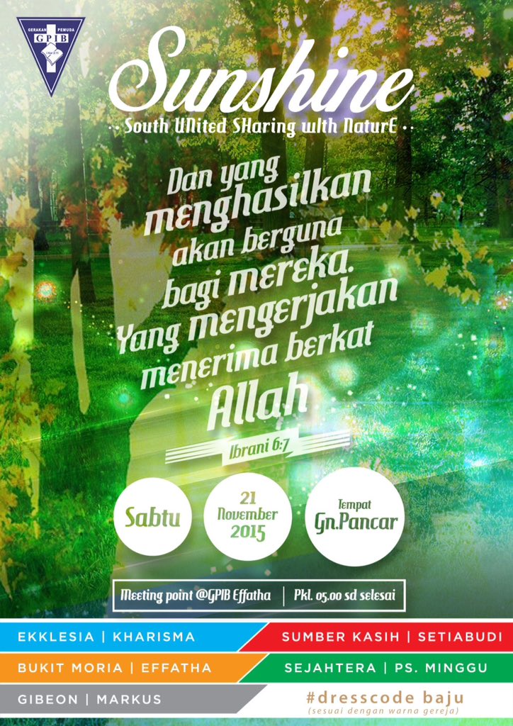Hi GP Kharisma! Ayo daftar skrg outbond bersama gereja se-mupel selatan!Terbatas! CP: Christian Tarigan 085717718114