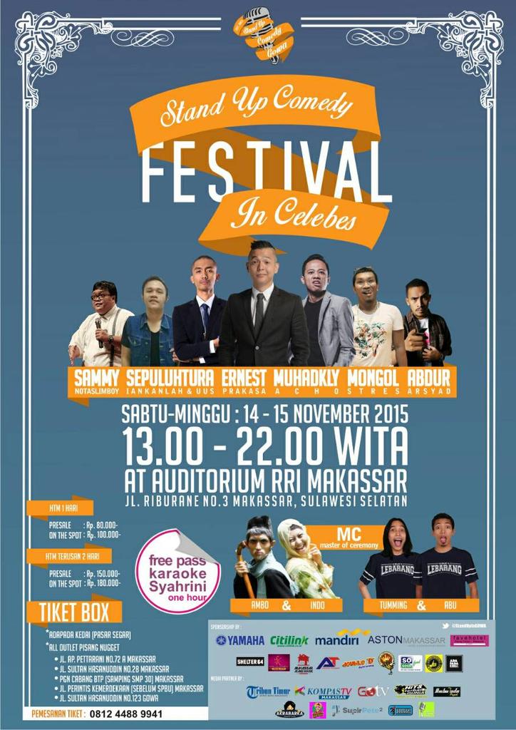 AnjasChambank's tweet photo. 6hari lagi event akbar Stand Up Comedy se-Indonesia Timur berlangsung nass, jangan sampe ketinggalan!! Woooghh~~ https://t.co/w5cdHiKzdl