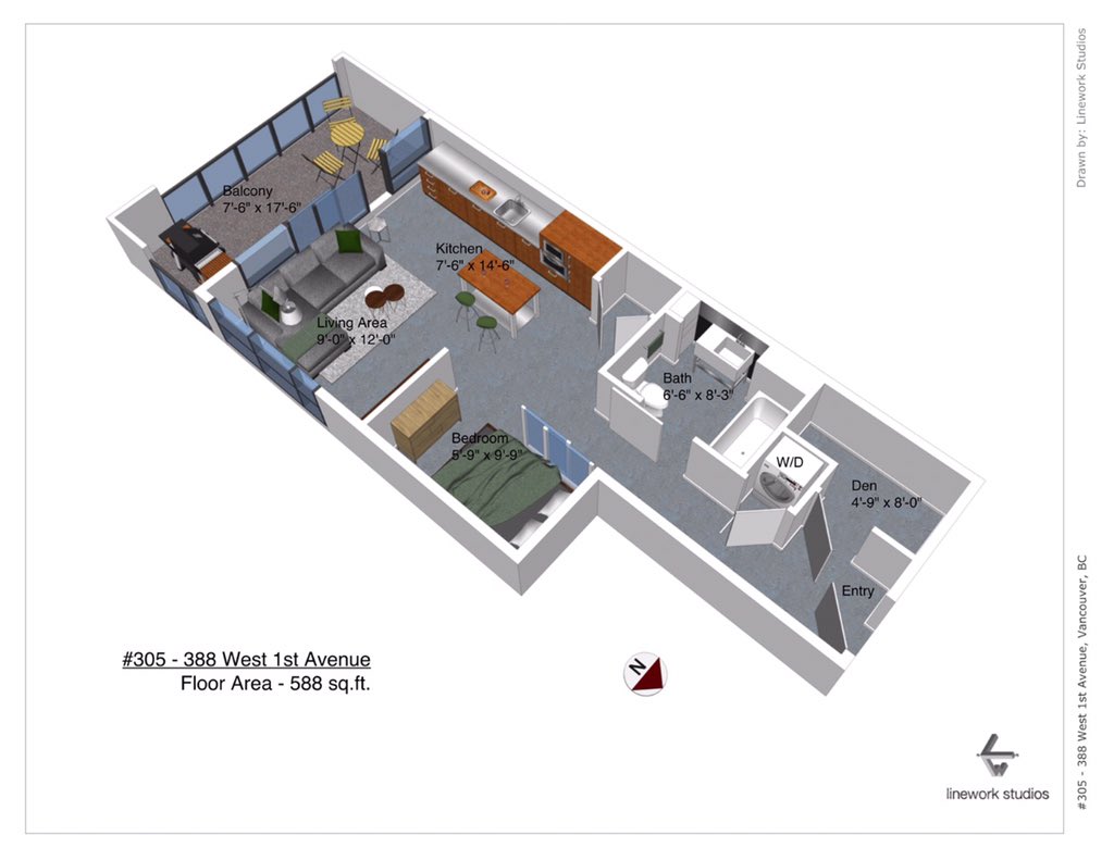 lineworkstudios's tweet image. #305 - 388 West 1st Avenue w/ @RealtorNinaM #lineworkstudios #floorplans @SothebysRltyCan