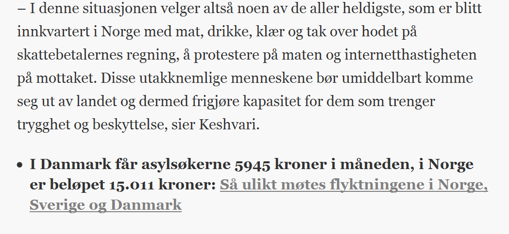 Hei, <a href="/Aftenposten/">Aftenposten</a>: Kan dere SLUTTE å fremstille støtten til de m INNVILGET OPPHOLD som om d gjelder ALLE asylsøkere?