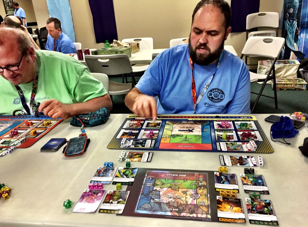 dicehateme's tweet photo. Nothing like a little DC Dicemasters tourney at 4 am. w/ @jasonkotarski #gfc2015 https://t.co/MQ4jLtantS