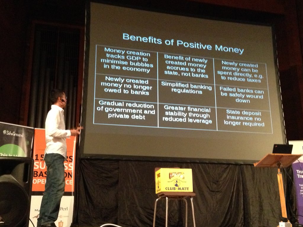 sstoyanov7's tweet photo. Positive Money & Monetary Reform that can avoid bubles and lead to number of benefits - @dzhuvinov at #OpenFest15 https://t.co/zLwb0cyQC3