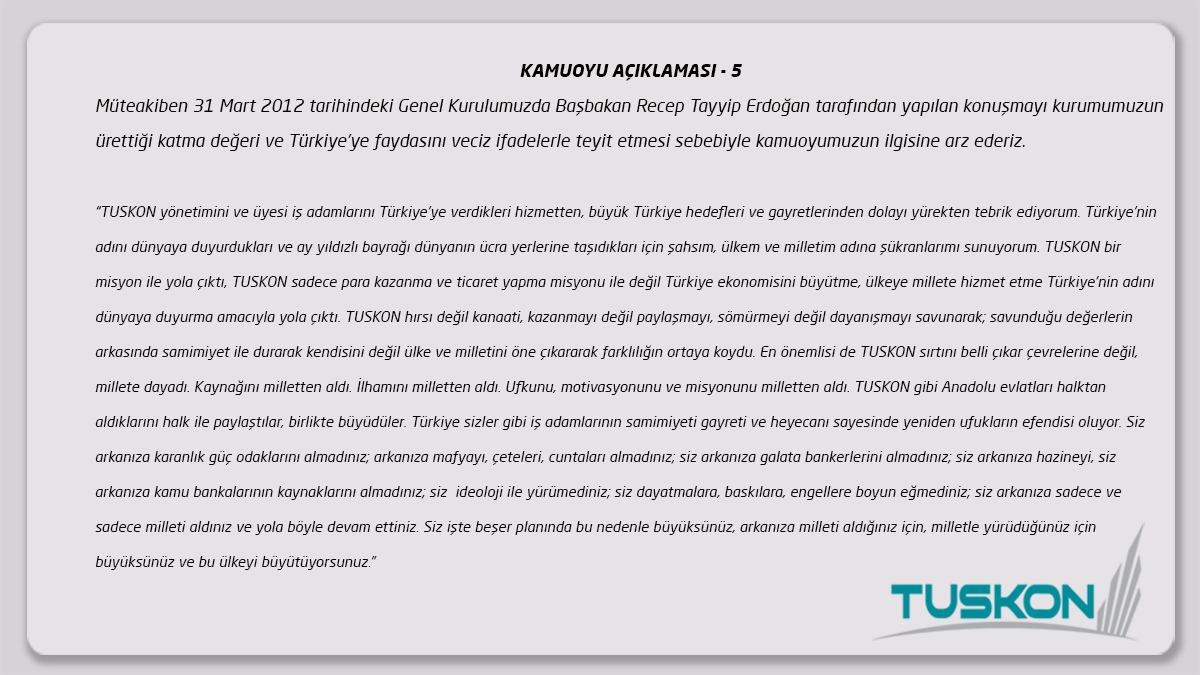 Tuskon's tweet photo. 5 - 31 Mart 2012 tarihinde Başbakan Recep Tayyip Erdoğan'ın Genel Kurulumuz'da yaptığı konuşma. https://t.co/EElM4dqzDY
