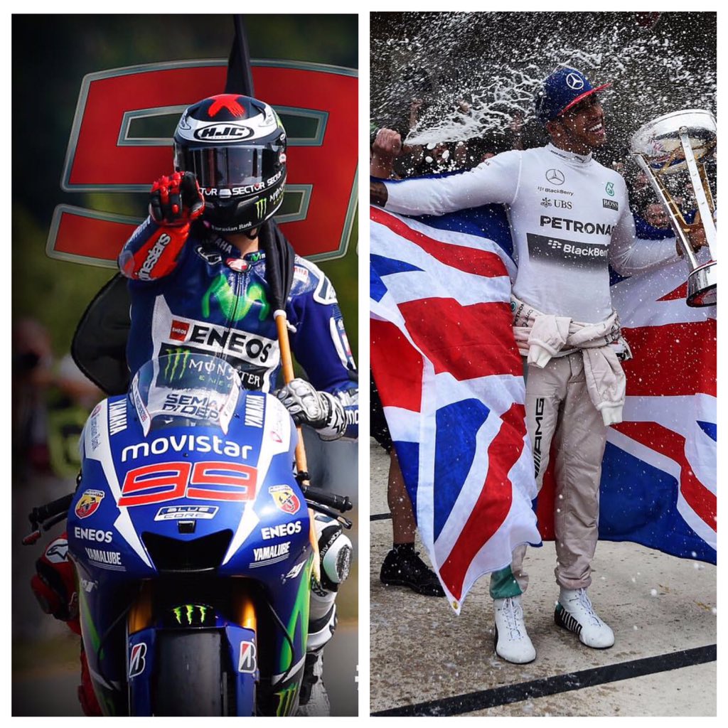 RellyyRellzz's tweet photo. Three Time World Champions!! @lorenzo99 @LewisHamilton #LorenzoChamp #HamiltonChamp 🏆🏆🏆 https://t.co/ONKrmYqJXS