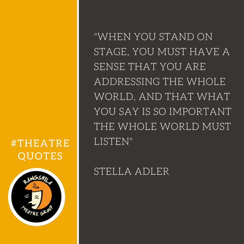 rangshila's tweet photo. The person standing on stage is important. You are important. #TheatreQuotes #theatre https://t.co/CwiHB7KG0Y