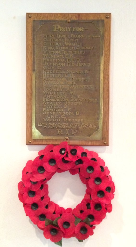 War memorial at The Most Holy Redeemer RC Church, Billericay #LestWeForget