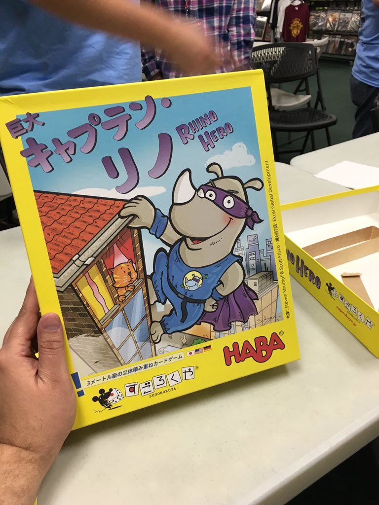 realburkedrew's tweet photo. And now monster sized Rhino Hero. #gfc15 #gfc2015 @GamersforCures https://t.co/If4eI6BaRN