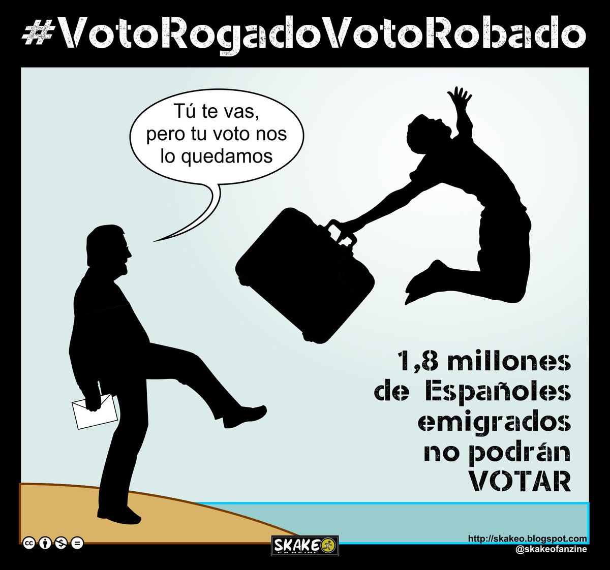 skakeofanzine's tweet photo. Todos los problemas que ponen para votar a los emigrados, son por algo. Temen vuestro voto. #VotarParaVolver https://t.co/c5yA2wbuh3