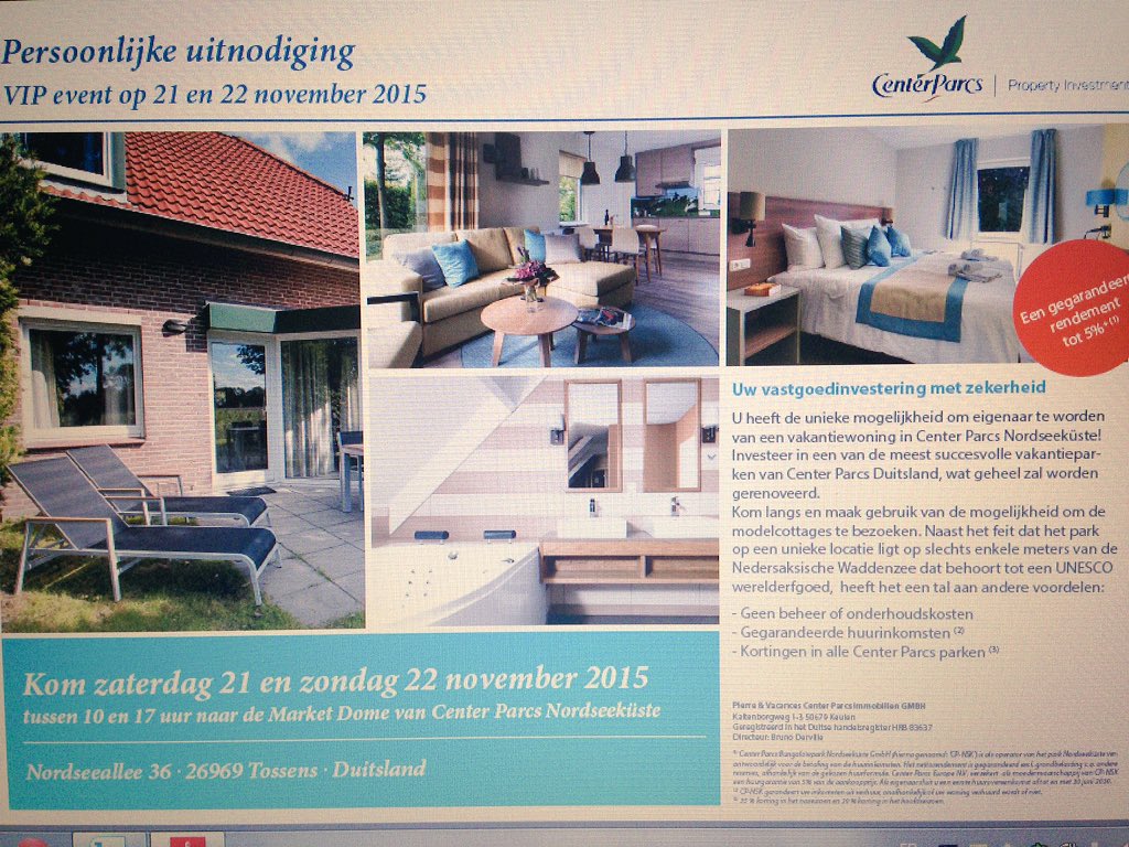 Vip inventation start sales 20 &amp; 21/11#nordseeküste #Germany #PVCI #PVPI #centerparcs