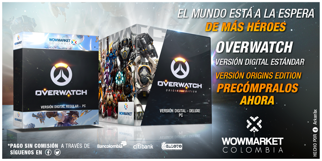 wowmarketcol's tweet photo. ¡Finalmente llegó Overwatch! El futuro es ahora. Nuestros precios aquí en el link:
https://t.co/8gACIfbNvl https://t.co/Ihya8feAaz