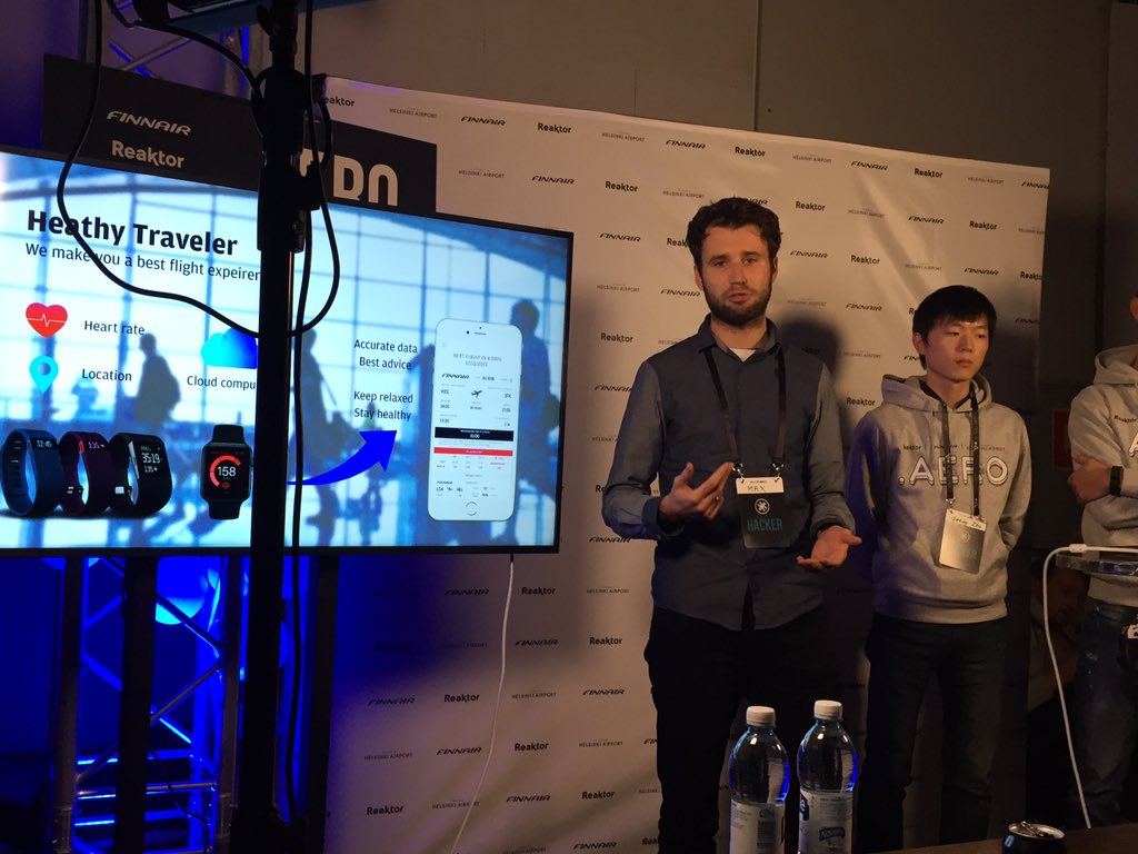 juhahelsinki's tweet photo. Future of travel experience? Idea pitches by #hackathon15 teams @Slush for @Finnair #helsinkiairport @ReaktorNow https://t.co/p0Y1YJma6C