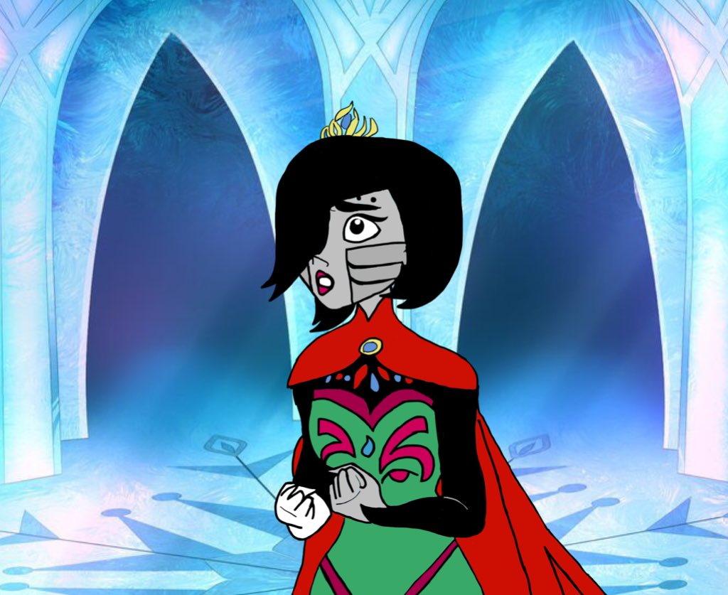 {i did my best and i like how it turn out so here we have Mettaton as Elsa}