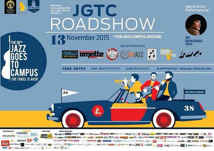 Jazz Goes to Campus | 13 November 2015 | Kampus UNS Kentingan. Free Entry <a href="/JGTCfestival/">The 48th Jazz Goes To Campus</a>