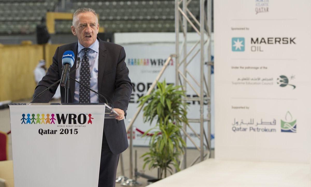 RoboticsQatar's tweet image. Lewis Affleck, MD of @maerskoilqatar: "It is you, the young people of today who will create the future of tomorrow"