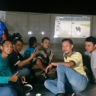 Nobar GP with chapter Tj @YamahaIndonesia #yamaha surya prima motor