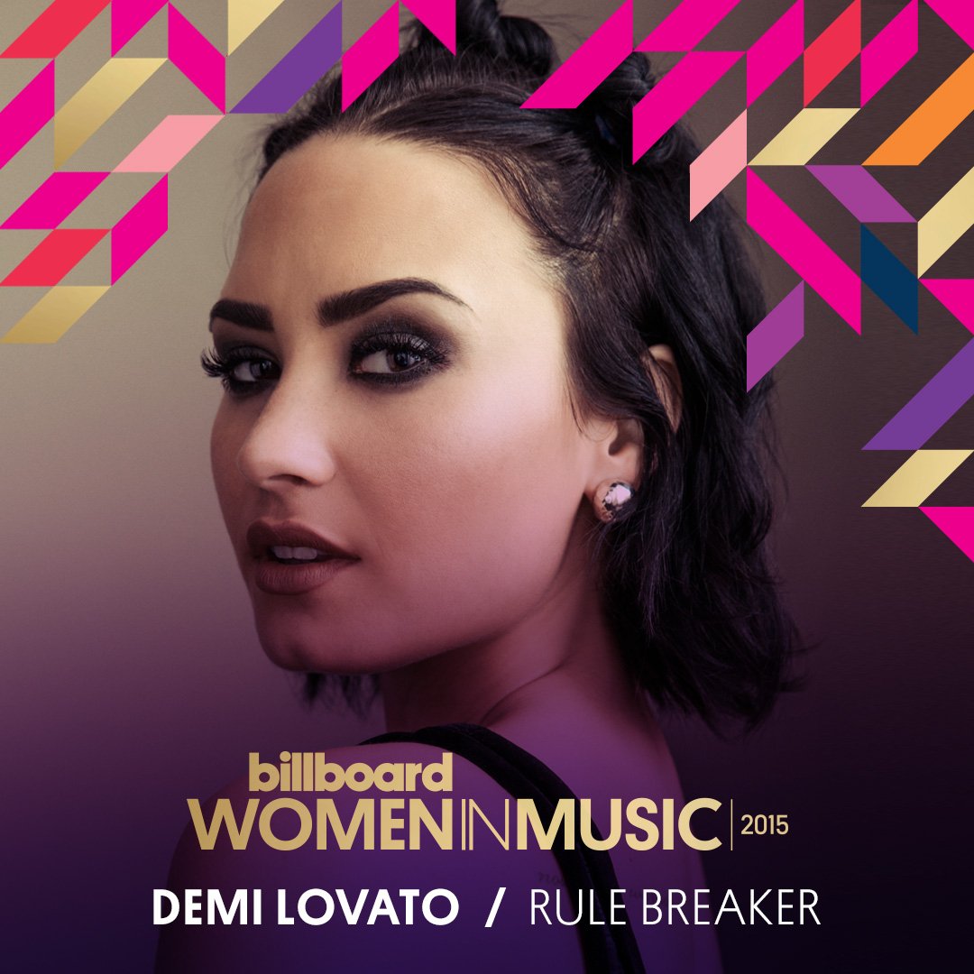 billboard's tweet photo. The 2015 Billboard #WomenInMusic: Lady Gaga, Selena Gomez, Demi Lovato and Lana Del Rey https://t.co/Vvi38yenKg https://t.co/5xdXn6NJ1v
