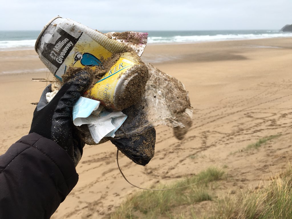 Getting stuck into the <a href="/sascampaigns/">Surfers Against Sewage</a> #AutumnBeachCleanSeries down at a very blustery #Penhale this morning.