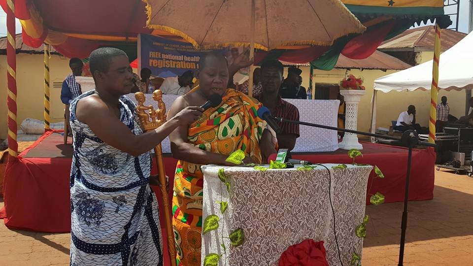 NanaOyeBampoe's tweet photo. Great meeting the acting Chief of Techiman Traditional Council, Nana Owusu Agyare.  #MOGCSP_Ghana #NHIS #EBANCARD https://t.co/PYVjdOgE6m