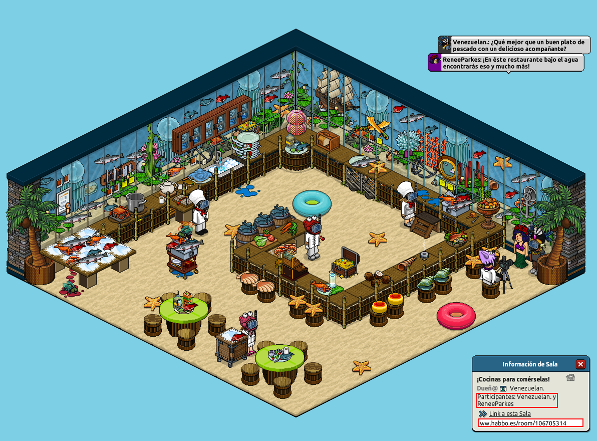 HabboVenezuelan's tweet photo. Sala del concurso de @ESHabbo ¡Cocinas para comérselas! - Hecha por mi persona y @ReneeParkesES https://t.co/lrViCQqWEI