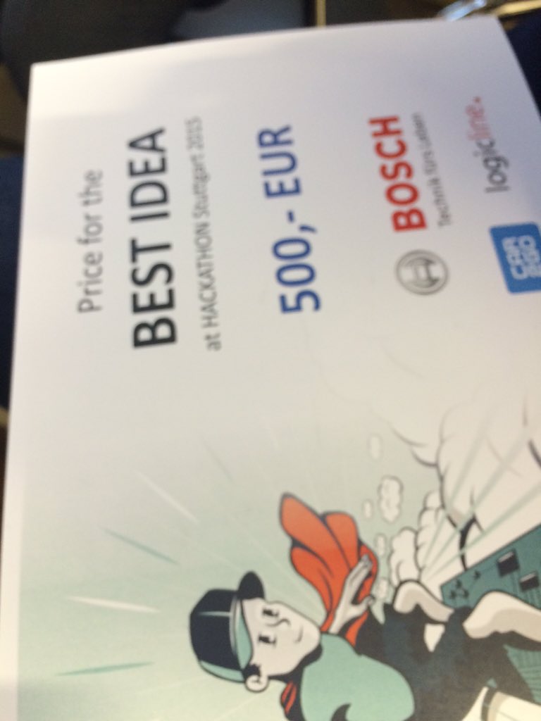 We did it! #Hackerstolz wins the best idea price at #HackStgt2015