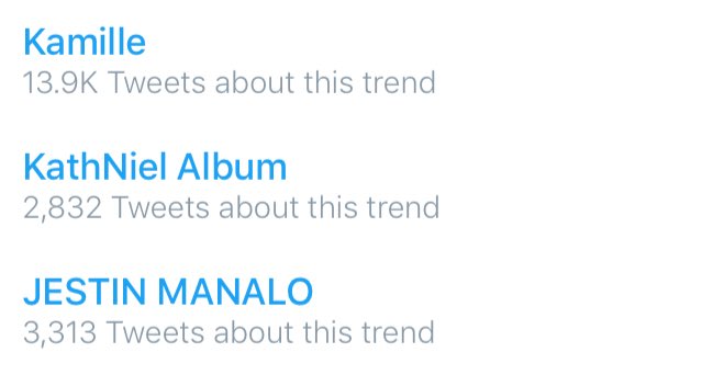 OfficialKBB's tweet photo. Look “KathNiel Album” is now trending. Effortless. Thank you for the LOVE, guys! 😄❤️ https://t.co/WsviuGlxuP