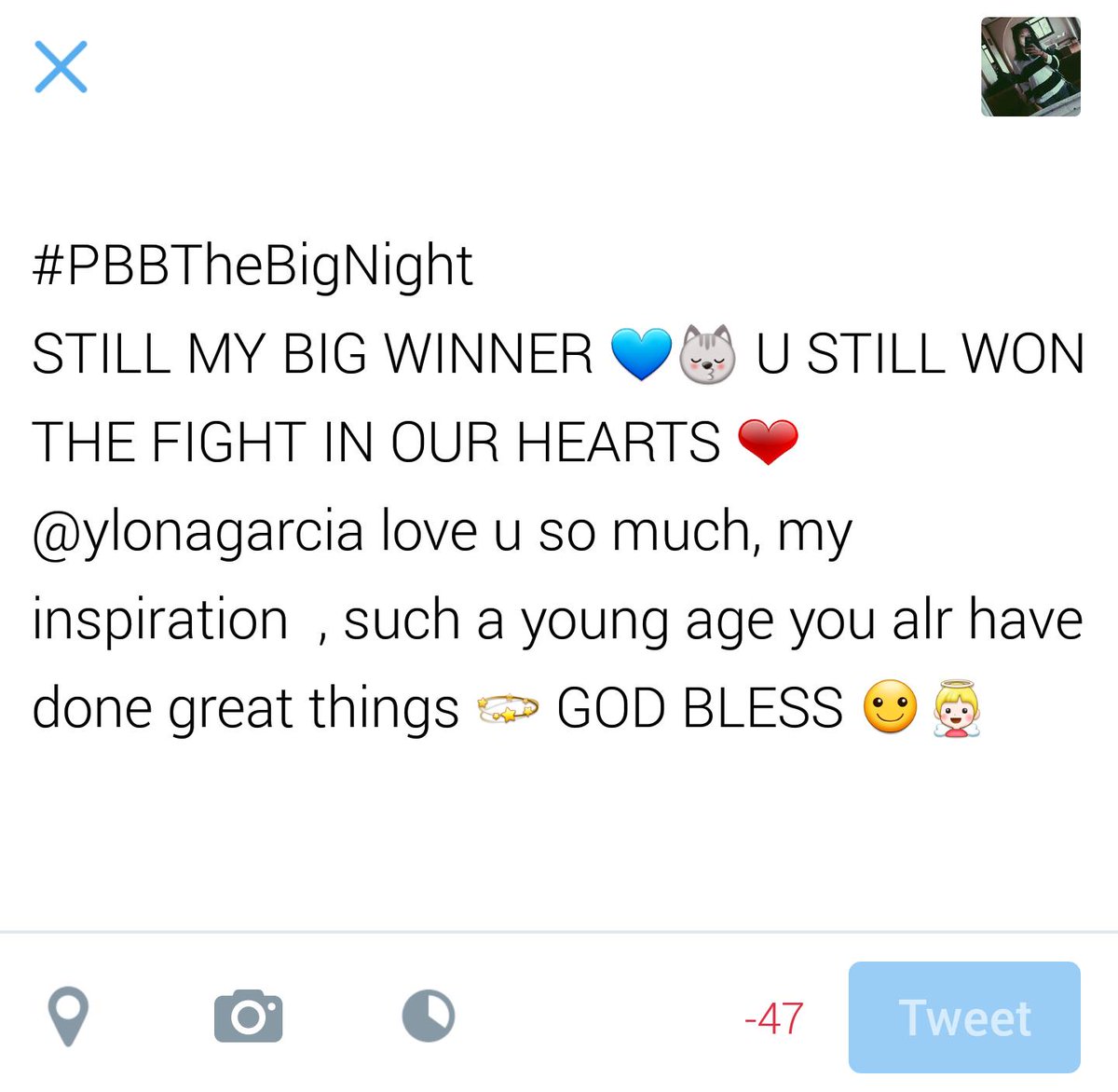 RIDUMPLINGZ's tweet photo. #PBBTheBigNight Congrats YLONA, the 2nd BigWinner! #teamchokers #BaiLona are all proud of you๐ค๐ปโค @ylona_garcia https://t.co/RPWTp67o0J
