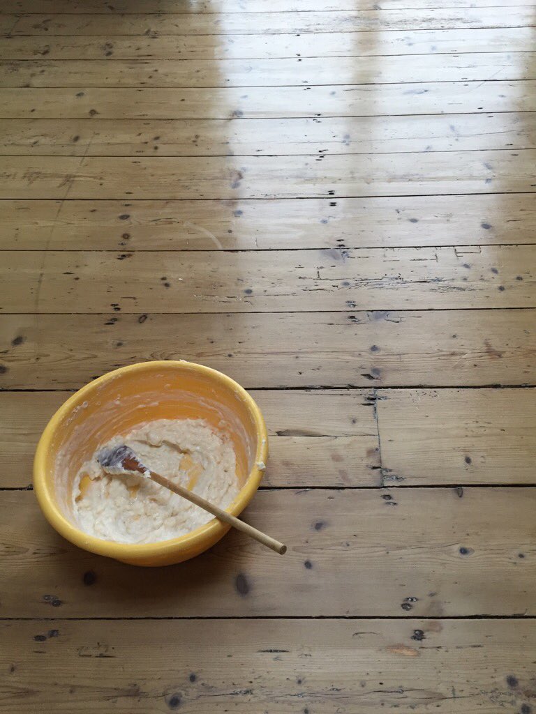 PLdecor's tweet image. Mixing up a soap flake cake as a treatment for these floorboards. Beautiful inexpensive finish #danish #floorboards