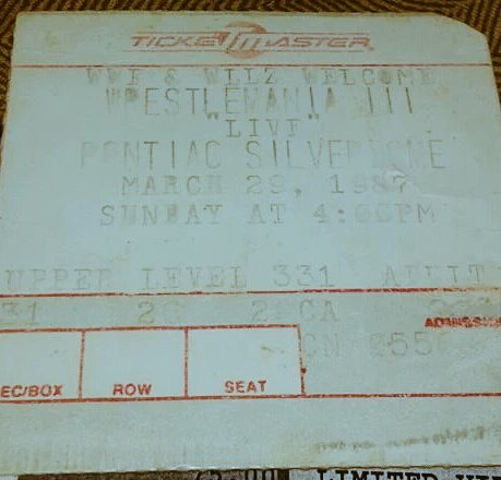 turtleloc29's tweet photo. Its old and beat up but its mines #WrestleMania3 ticket  @TheHistoryofWWE @WWE @StephMcMahon https://t.co/VXxHO1yTsD