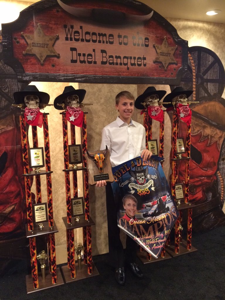 JohnnyBensonWeb's tweet image. Congrats @CarsonHocevar14 who won 4 championships!  How I&apos;ll those trophies fit on plane?!  #championproblems