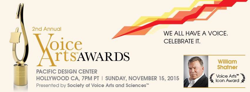 So honored to be a Voice Arts Awards Nominee for TV Animation. William Shatner on site- icon award. <a href="/SovasVoice/">Society of Voice Art</a>