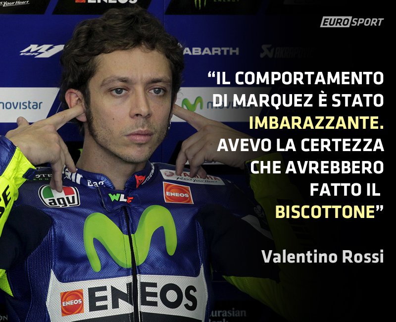 Eurosport_IT's tweet photo. Valentino Rossi... 😡😡

Le dichiarazioni del Dottore sul comportamento di Marquez e Lorenzo ► https://t.co/g5qhGVLBIu https://t.co/7hHqZ3BoyJ