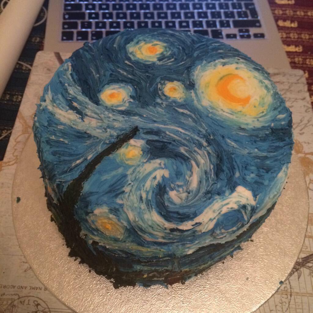 portrayaI's tweet photo. Starry Night cake https://t.co/Q3x8h2k8Pb