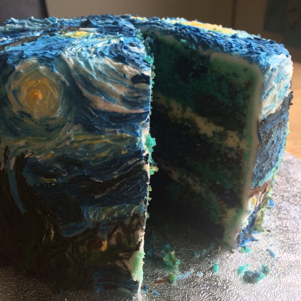 portrayaI's tweet photo. Starry Night cake https://t.co/Q3x8h2k8Pb