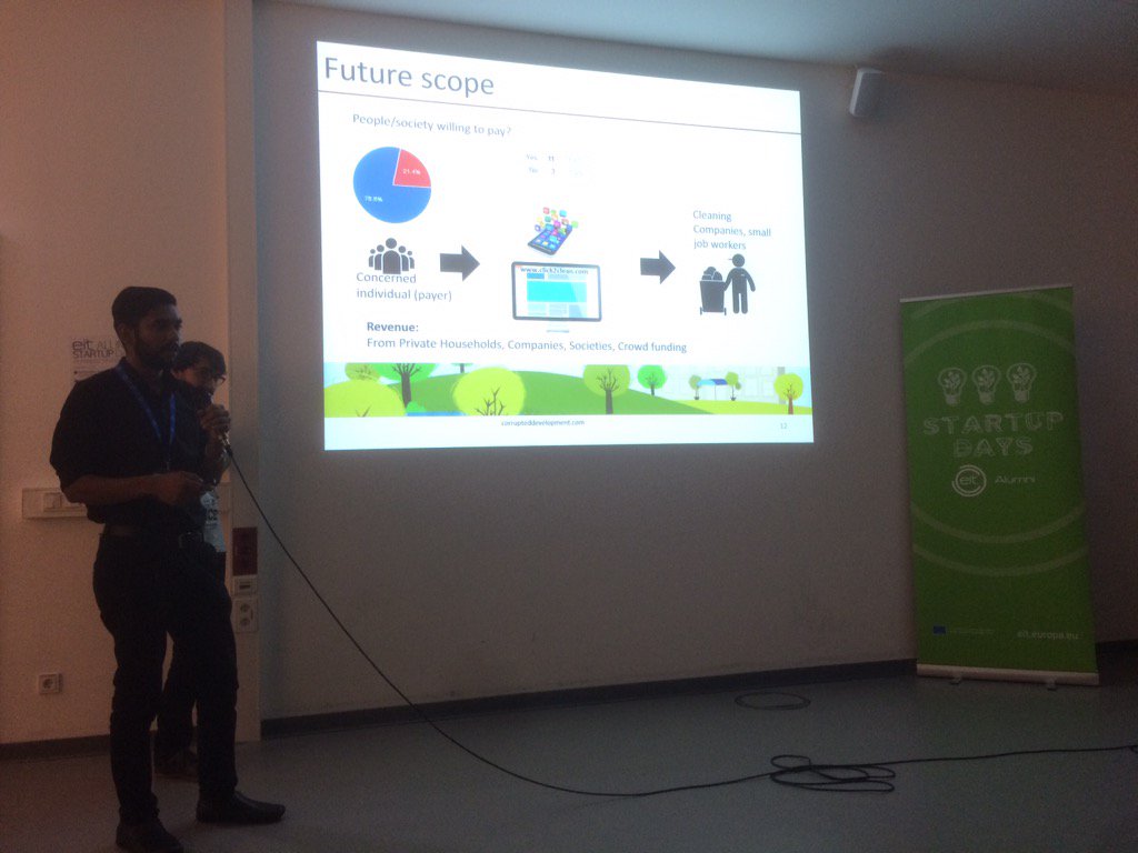 twistedears's tweet photo. For a cleaner India! #EITAlumniStartupDays #Click2Clean #GoBerlin https://t.co/5WjQw77bQg