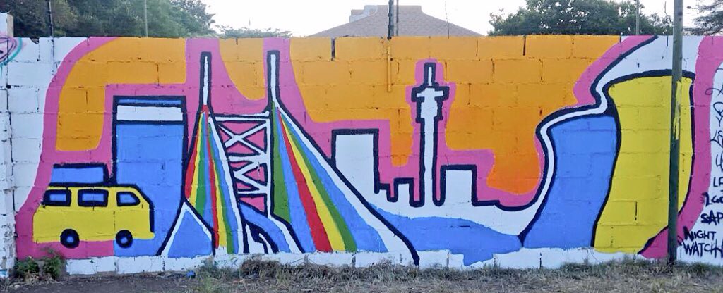 thursdaysza's tweet photo. @Fourways_Review spotted our attempt to #PaintTheWorld to #SupportBoobs for #BreastCancer on William Nicol Drive? https://t.co/nyBHCPjPh8