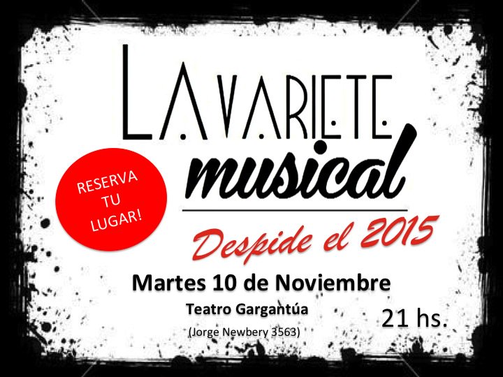 Nos despedimos del 2015! RESEVA TU LUGAR! <a href="/PachiLucas/">PACHI</a> <a href="/Angelofornabaio/">Angelo Fornabaio</a> <a href="/guidovater/">G</a> <a href="/SilviaOteroE/">Silvia Otero</a>