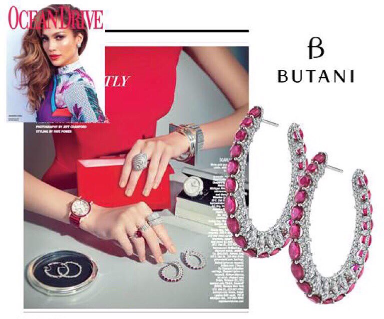 ButaniJewellery's tweet photo. Thank you @OceanDriveMag for featuring our ruby and diamond hoop earrings #Butani #diamonds https://t.co/jEKol2f3tB