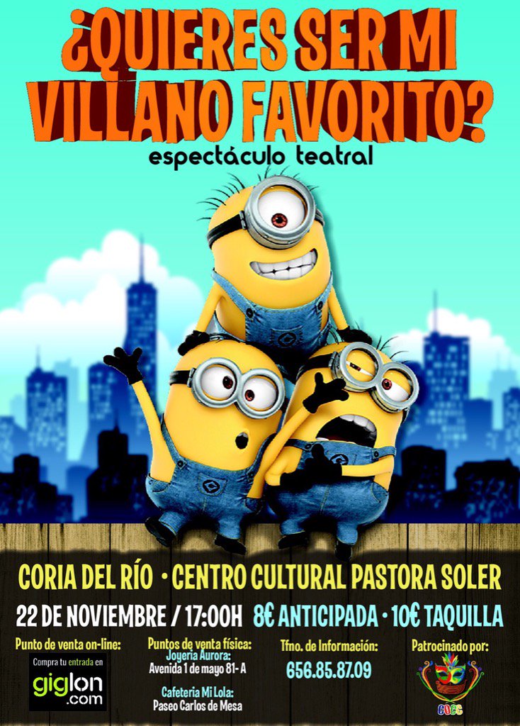 Ya están a la venta las entradas de estos gorditos travieso, destino próximo, coria del rio.