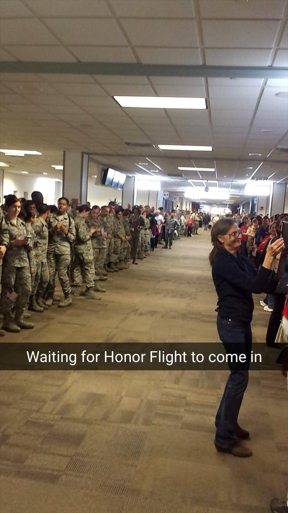 hawkemoone's tweet photo. Proud to be a part of Honor Flight Dayton last night.  So humbled by these amazing vets and their service #notworthy https://t.co/nVnHUb2iP4