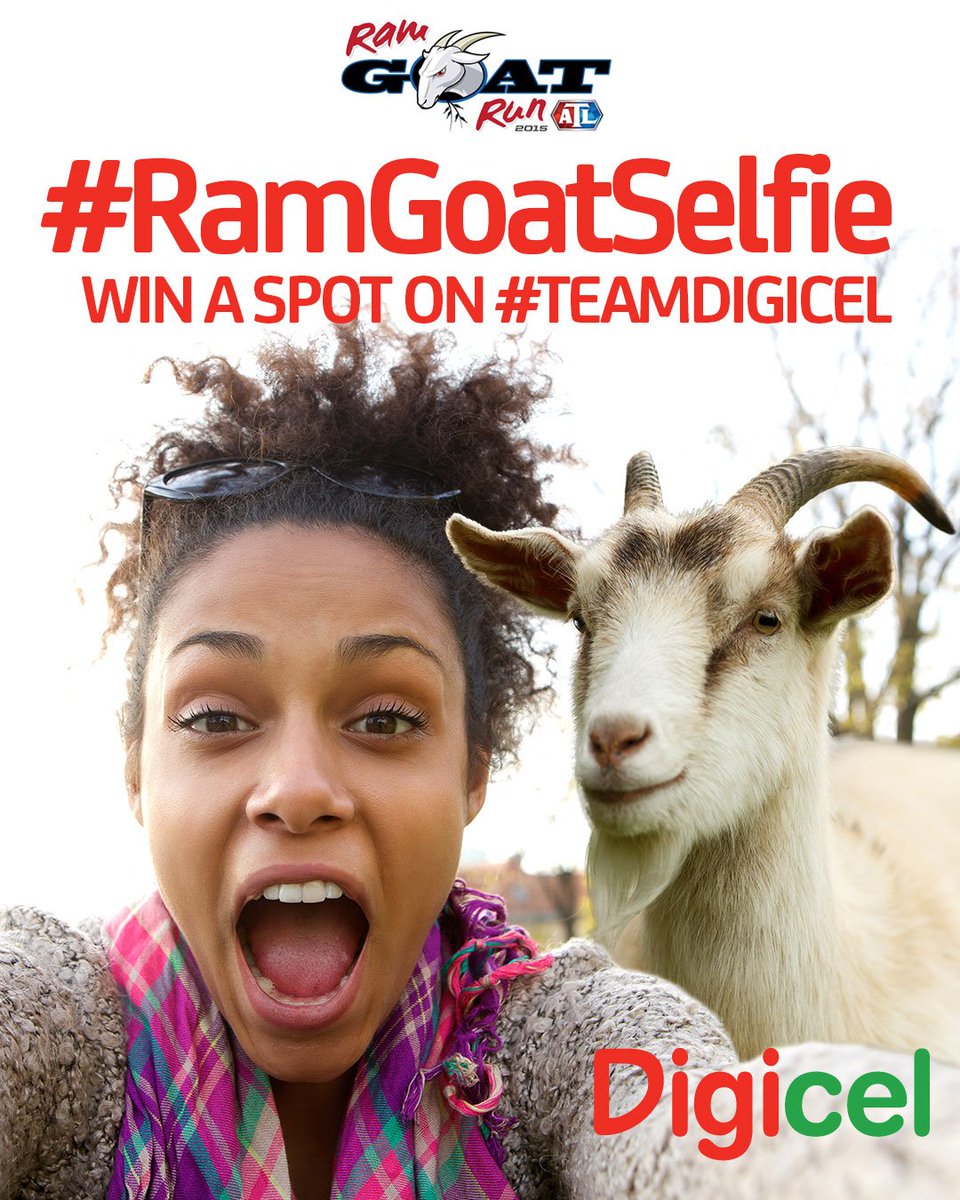 DIGICELJamaica's tweet photo. WIN a chance to join #TeamDigicel in the #RamGoatRun2015 challenge!
View https://t.co/15igd5xHNJ for details. https://t.co/2ZLfe6wZBk