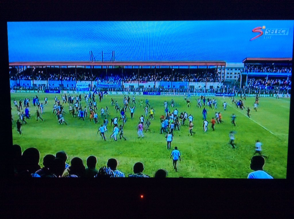 ColinUdoh's tweet photo. Enyimba win a record 7th Nigeria title, overtaking Rangers on 6, and these fans can't control themselves #GloPL https://t.co/Ja2h0YKh2l