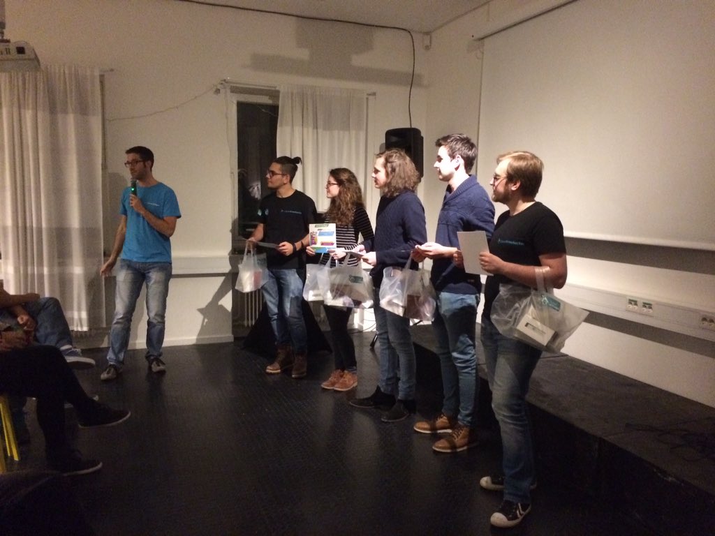 TimeVillage's tweet photo. #timehack announcing The winner! @TimeHackSthlm @STHLMthings @LunchbackAB https://t.co/lCeiPZw0Kp