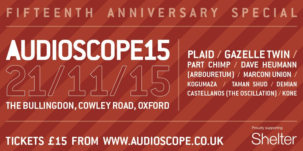 Less than two weeks to go, and tickets for Audioscope 2015 are selling very fast now! wegottickets.com/event/334940