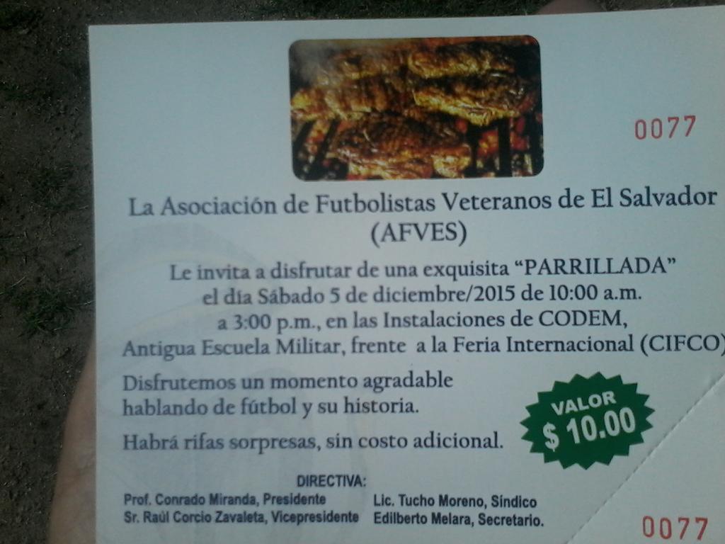 joaquinMorenoHi's tweet photo. .  La asociación de futbolistas veteranos de El Salvador invita a la parrillada para el sábado 5 de diciembre https://t.co/uqVRTVVRme