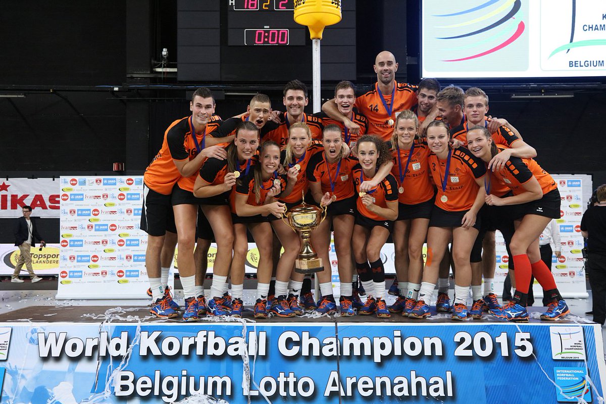 korfball's tweet photo. THE NETHERLANDS: CHAMPION OF IKF WORLD KORFBALL CHAMPIONSHIP 2015 (IKF WKC 2015) #wkc2015 #korfball #korfbal https://t.co/w1uBKKNil9