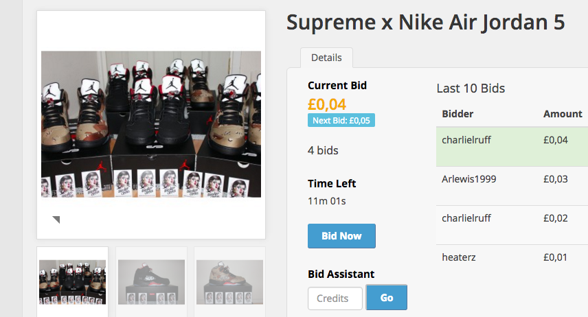 sneakercircus's tweet photo. Just 10 minutes to go in our latest auction, currently at £0.04! Don't miss out, https://t.co/YYDurO8igi https://t.co/WAP6jIYWzA