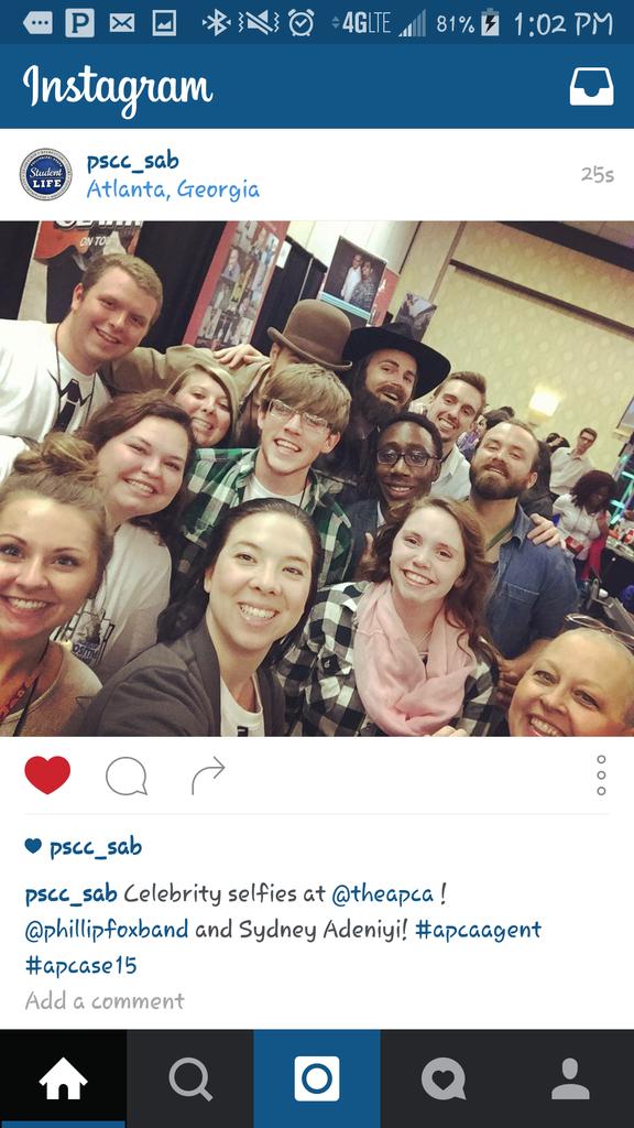 PSCC_SEAL's tweet photo. @PhillipFoxBand KILLED it! #apcase15 @SydneyAdeniyi we still <3 you,  even tho you didn't make the gangster cut! https://t.co/l1oy0dDZ3U